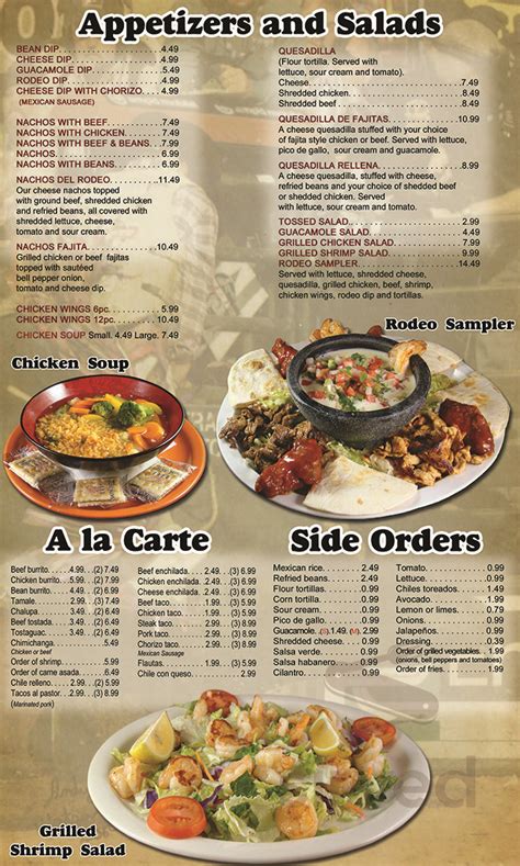 El Rodeo Mexican Restaurant Menu In Maple Grove Minnesota USA