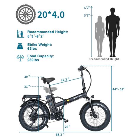 Narrak 48v 750w 13ah 20x40 Fat Tire Step Over Folding Electric