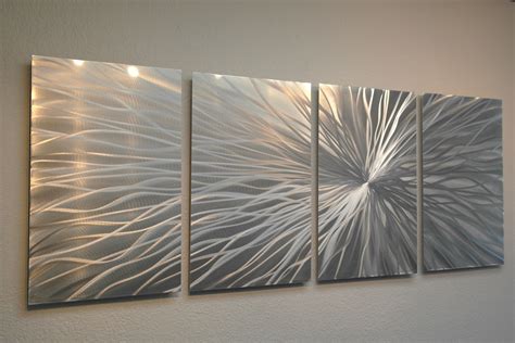 Vortex Silver - Abstract Metal Wall Art Contemporary Modern Decor ...