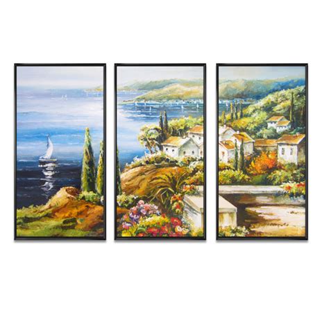 Longshore Tides Sailing Boat Remote View Framed On Canvas 3 Pieces