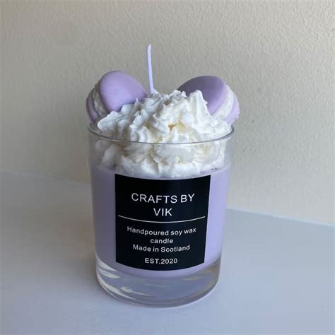 Hand Poured Macaron Dessert Candle Various Scents Available Soy Wax