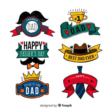 Premium Vector Fathers Day Badge Collection