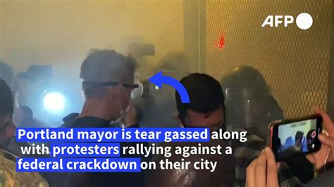 Portland Mayor Amid Tear Gas In Front Line Of A Protest Against Federal