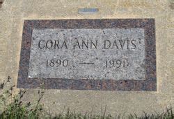 Cora Ann Davis M Morial Find A Grave