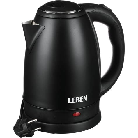 Электрический чайник LEBEN 1.8 л, 1800 Вт, скрытый нагревательный ...