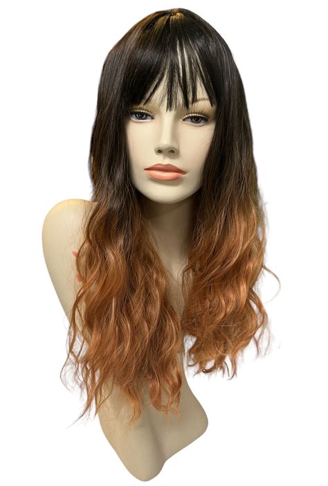 Long Curly Dark Golden Brown Ombre Wig Perth Hurly Burly Hurly Burly