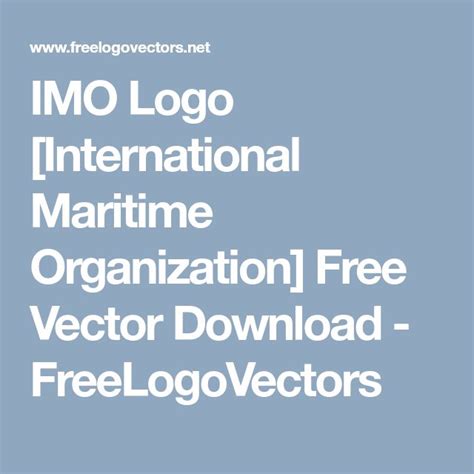 Imo Logo International Maritime Organization Free Vector Download