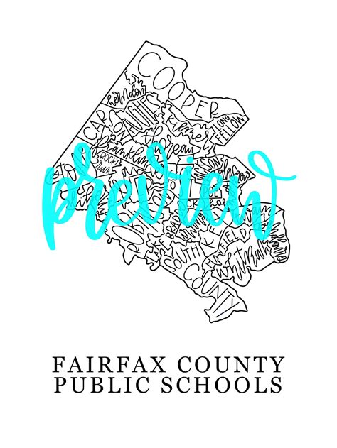 Fairfax County Public Middle Schools Map - Etsy