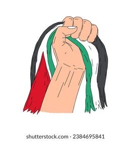 Hand Holding Palestine Flag Flag Palestine Stock Vector (Royalty Free ...