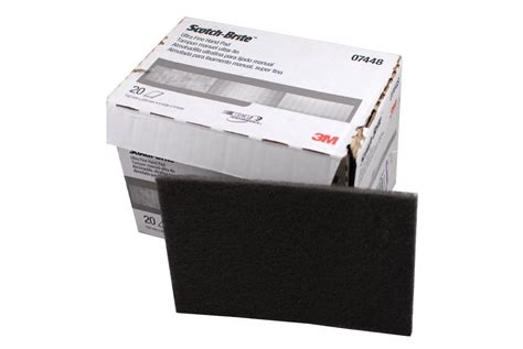 3M 07448 7448 Scotch Brite Ultra Fine Hand Scuff Pads Gray 60 Pads 3