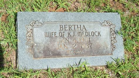 Bertha Lemay Ricketts Medlock 1901 1937 Memorial Find A Grave