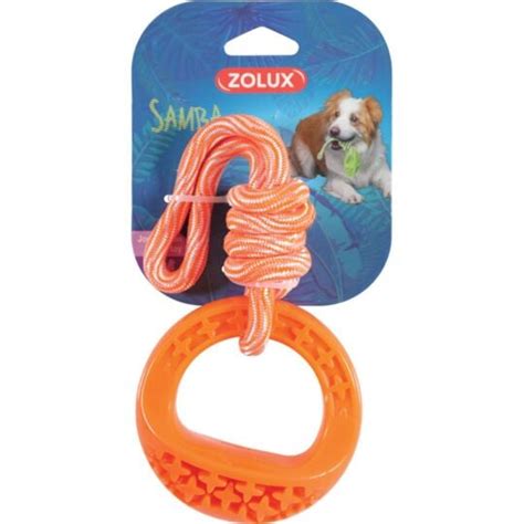 Jouet Pour Chien Rond En Tpr Et Corde De Couleur Orange Samba à Prix