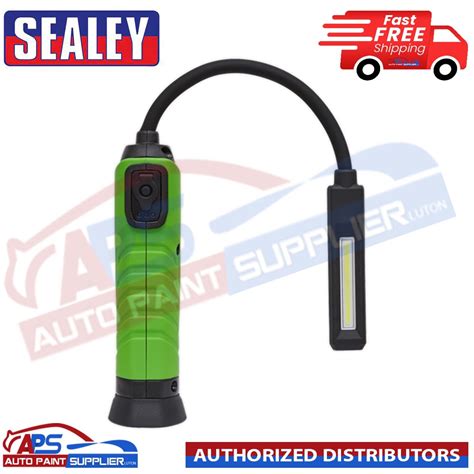 Sealey Ledflexg Flexi Rechargeable Green Inspection Lamp Li Ion Cob