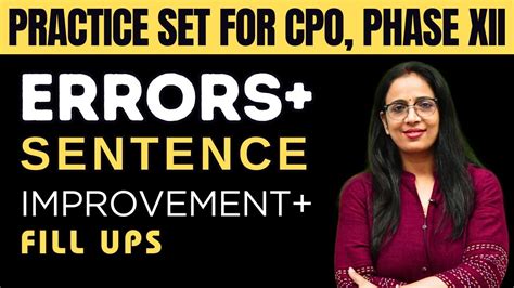 Spotting Errors Sentence Improvement Fill Ups For Ssc Cpo