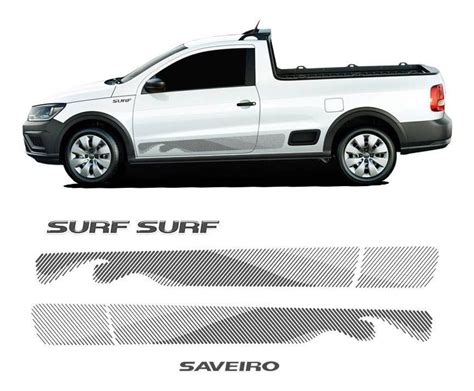 Kit Adesivo Faixa Saveiro Surf 2015 2016 Grafite Volkswagen ORIGYNAL