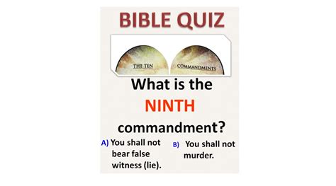 What is the NINTH commandment? - BIBLE QUIZ