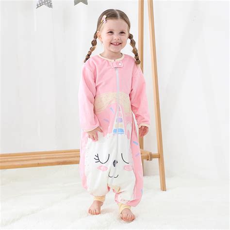 WOYY Little Girl's Jumpsuit Cartoon Prints Union Suit Sleepwear Soft