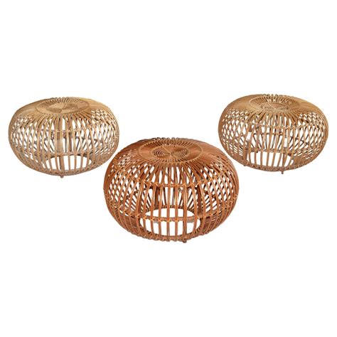 Franco Albini Rattan Pouf Or Ottoman At 1stdibs Rattan Pouf Ottoman