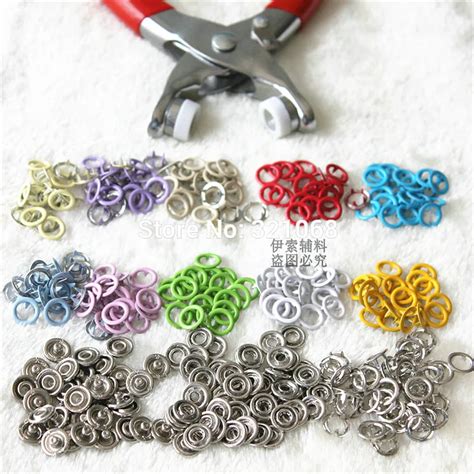 200 Sets Of 9 5 MM Hollow Color Buckle Metal Snap Button With Five