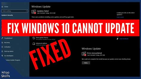 How To Fix Windows Cannot Update Htop Skills