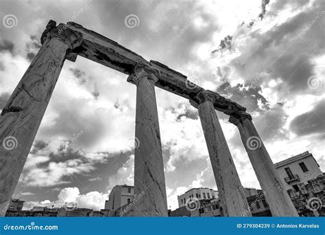 Ruins of Hadrian S Library in Athens, Greece Stock Image - Image of ...