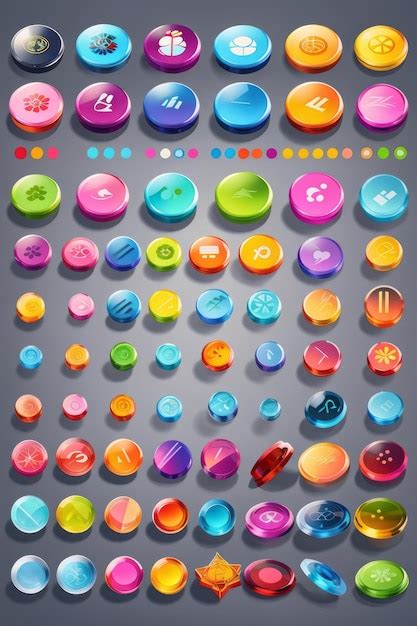 Premium AI Image | Free vector glossy web buttons set in different colors