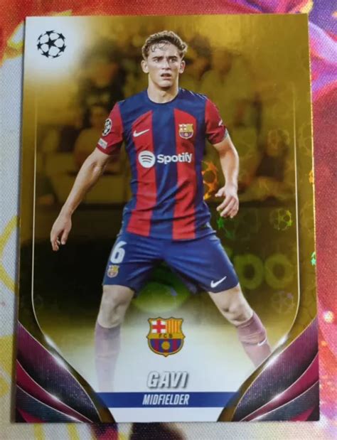 2023 24 TOPPS UEFA Club Competitions Gavi Gold Starball Foil 14 50