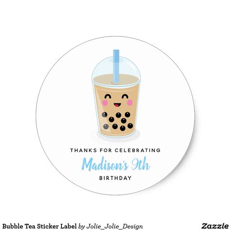 Stickers Labels And Tags Paper And Party Supplies Bubble Tea Laptop