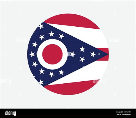 Ohio Usa Round State Flag Oh Us Circle Flag State Of Ohio United