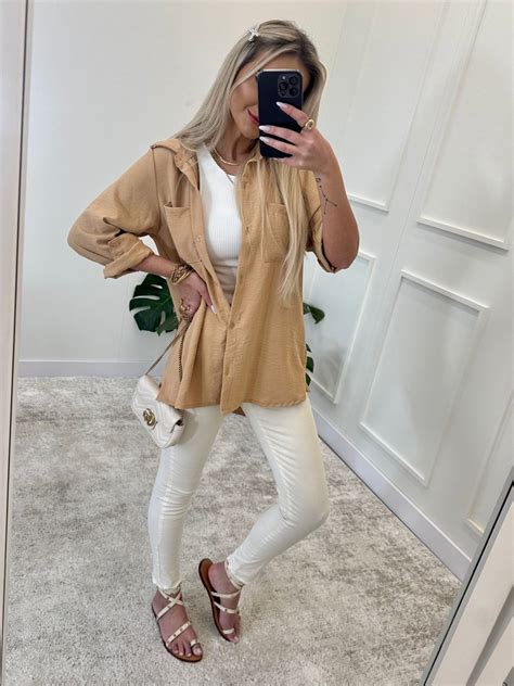 Camisa Crepe De Seda Nude Manga Longa Na Loja Online Da A M Store