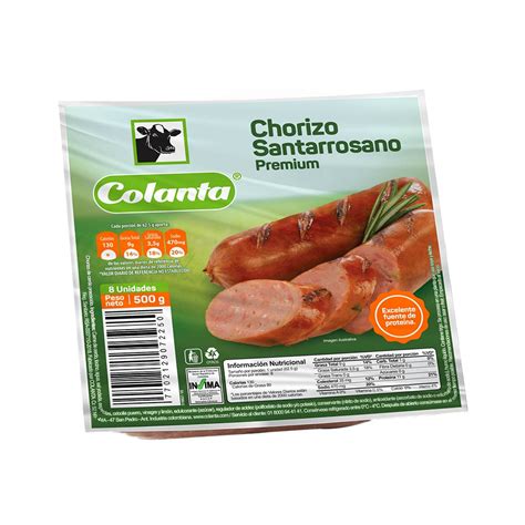 Chorizo Santarrosano Colanta X500g Jumbo Colombia