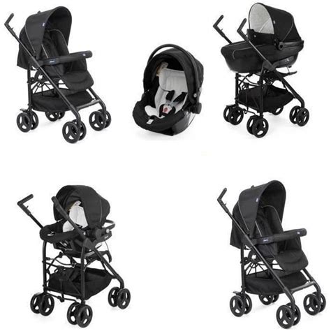 Poussette combinée trio Sprint Black CHICCO Ultra compacte