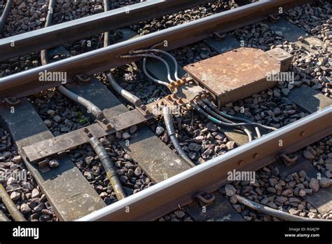 Railway Impedance Bond And Bonding Cables Stock Photo Alamy