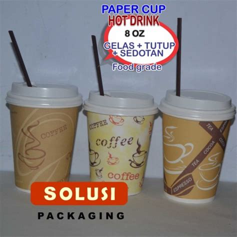 Gelas Kopi Kertas Jual GELAS KOPI KERTAS DENGAN SEDOTAN PAPER CUP 8