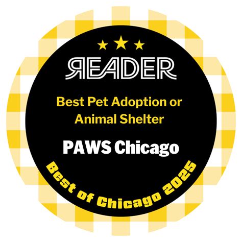 PAWS Chicago Wins 2025 "Best Pet Adoption or Animal Shelter" | PAWS in