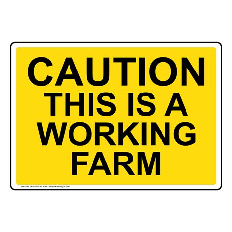 Warning Agricultural Machinery Operating Sign Nhe 18293 Farm Safety