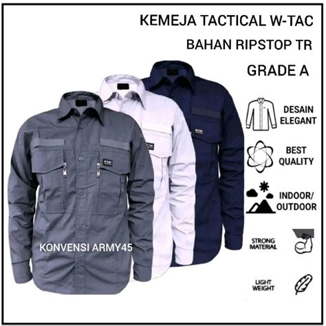 Jual Kemeja Tactical W Tac Lengan Panjang Baju Tactical PDL Lapangan