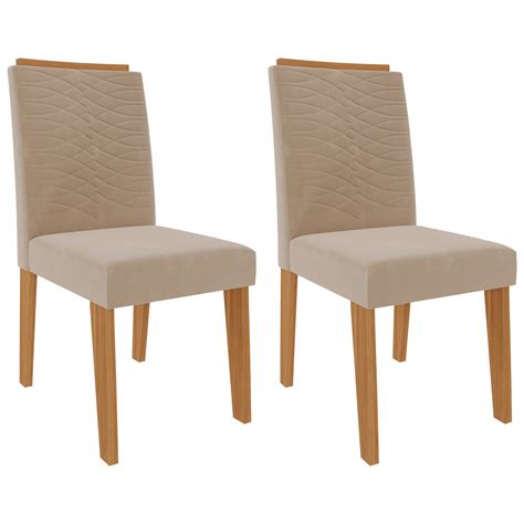 Cadeiras de MDF Para Sala de Jantar Pçs Clarice Cimol Nature Nude Caixotin