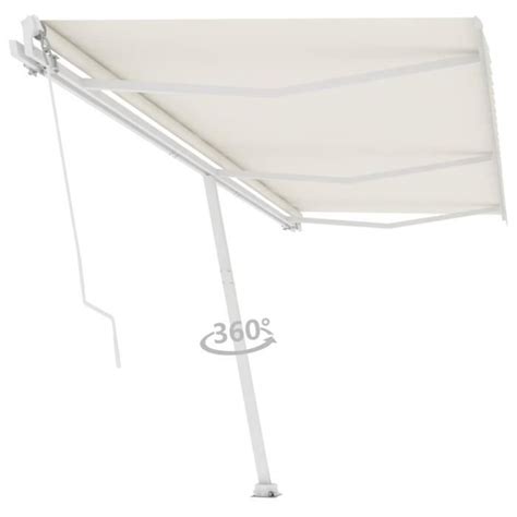 RON SUPPER Auvent manuel rétractable sur pied 600x350 cm Crème RON9077