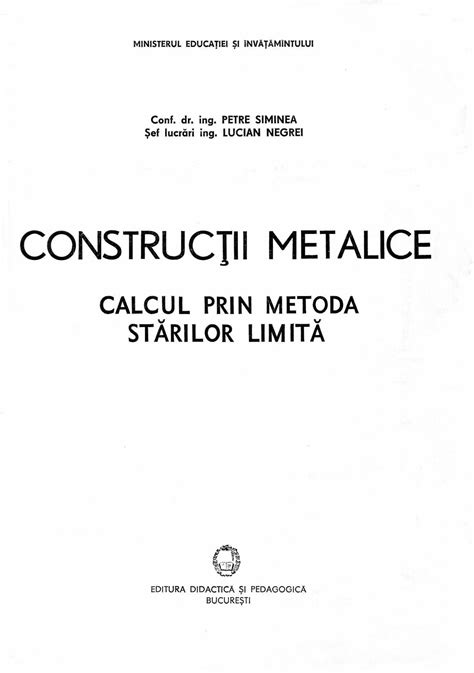 PDF Constructii Metalice Siminea Si Negrei DOKUMEN TIPS