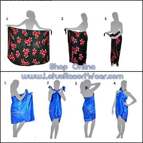 How To Tie Sarong Pareo Beach Wrap Shop Online LotusResortWear