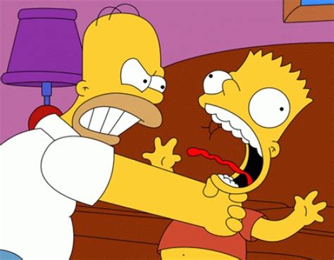 Homer Choking Bart Simpsons Angry Furious Discover Share Gifs The Hot