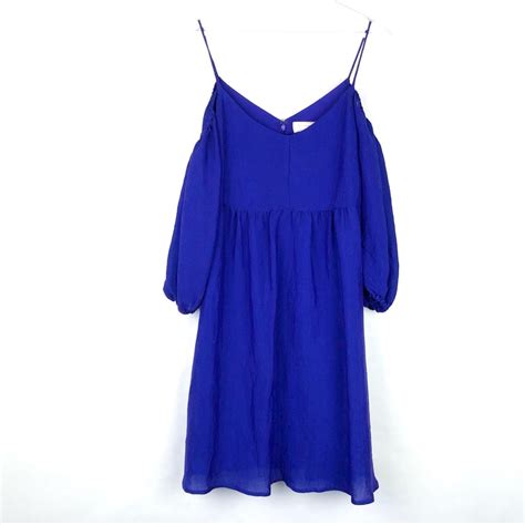 Moulinette Soeurs Carina Dress Blue Cold Shoulder Gem