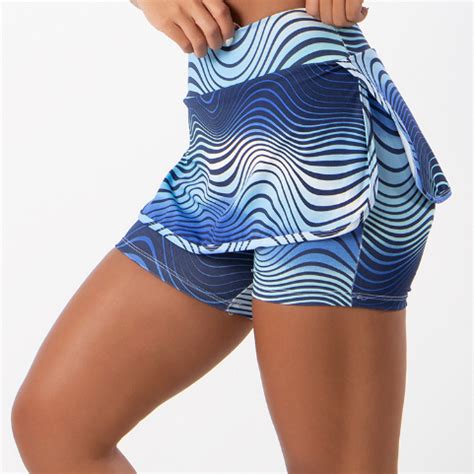 Short Saia Estampado Feminino Tapa Bumbum Academia Fitness Shopee Brasil