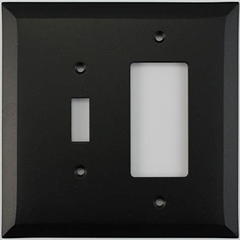 Classic Accents Inc Jumbo Matte Black 2 Gang Combo Switch Plate 1 Toggle 1 Gfcirocker