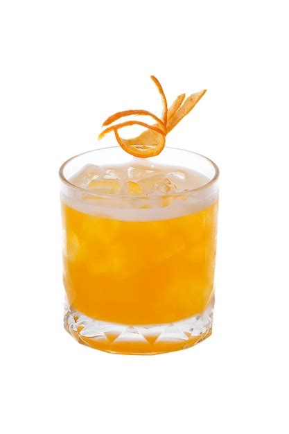 Premium Photo Orange Cocktail With Orange Peeled And Roll In Rim Glass Isolated On White