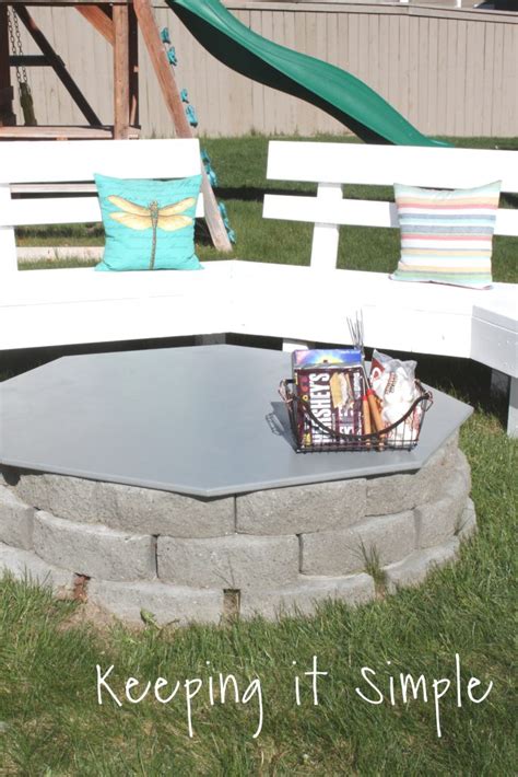 Backyard Ideas- DIY Fire Pit Cover - Keeping it Simple