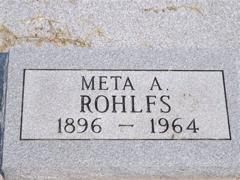 Meta A Rohlfs Find A Grave Memorial