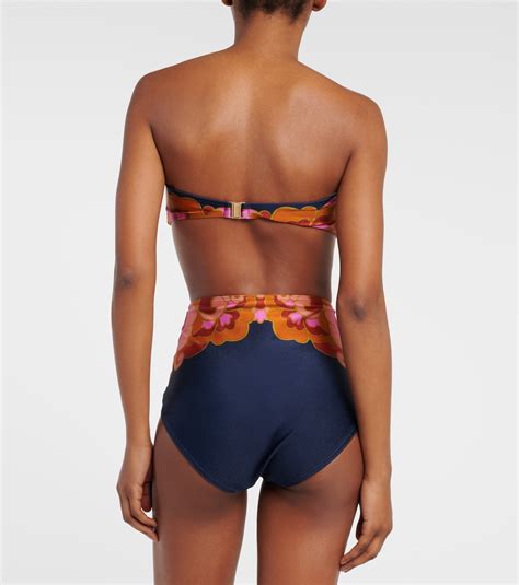 Acadian Printed High Rise Bikini Bottoms In Blue Zimmermann Mytheresa