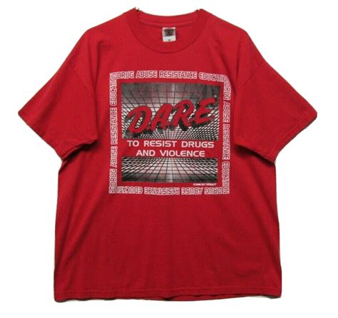 Vtg Dare Dare To Resist Drugs Tee T Shirt Sz Xl 1996 Red 90s Dare